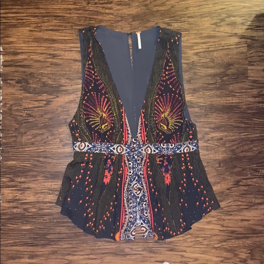 deep v buttoned tank top